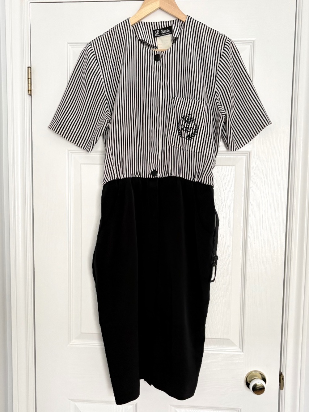 Vintage 80’s/90’s Striped Secretary Belted Dress Office Sz 9/10 Fit Like 4/6